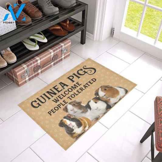 Guinea Pigs Welcome People Tolerated Funny Indoor And Outdoor Doormat Warm House Gift Welcome Mat Birthday Gift For Guinea Pig Lovers