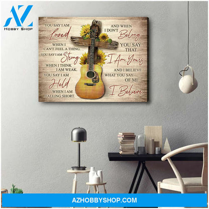 Guitar Canvas You Say Wall Art Decor