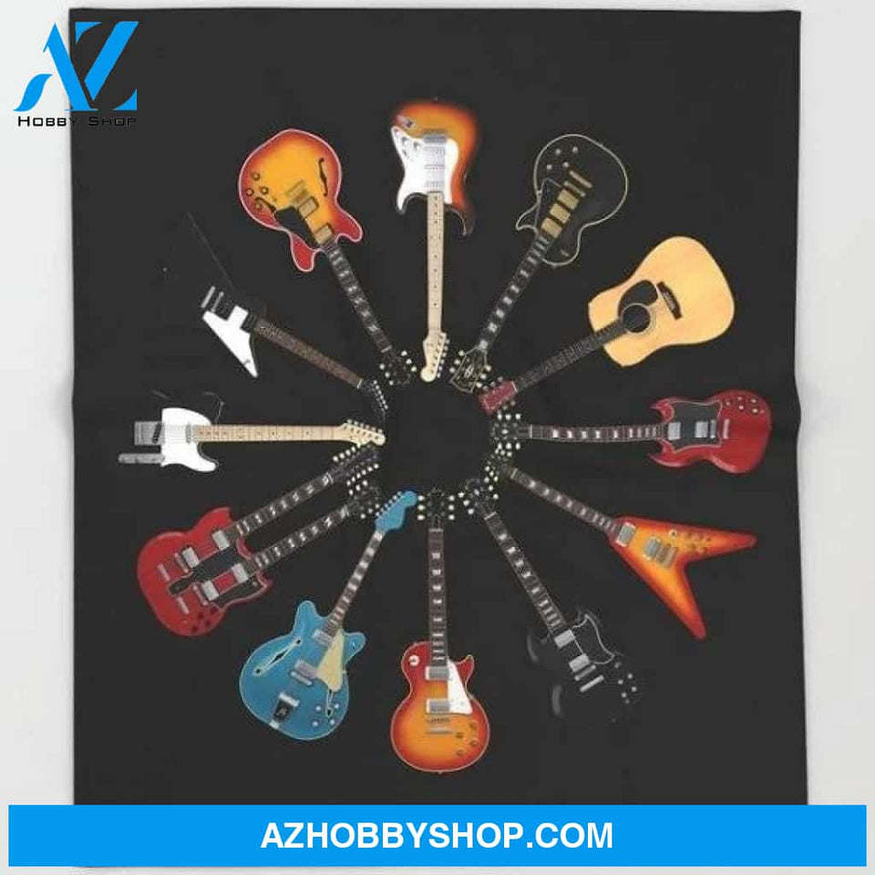 Guitar Circle Fleece Blanket Gift For People Home Decor Bedding Couch Sofa Soft And Comfy Cozy