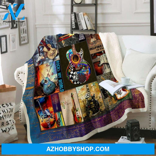 Guitar Fleece Blanket Guitar Lover 3