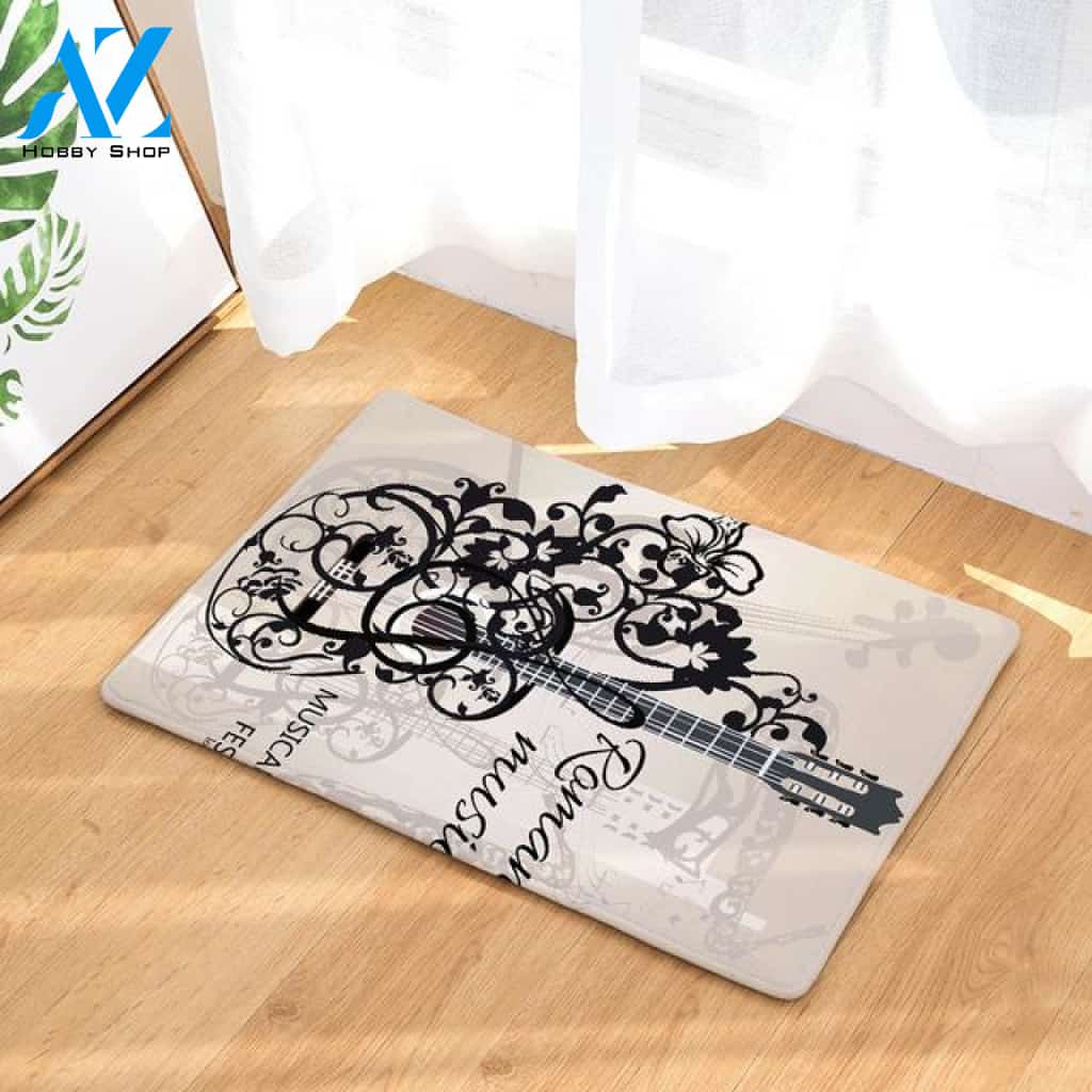Guitar Music Notes Doormat Indoor and Outdoor Doormat Warm House Gift Welcome Mat Birthday Gift for Music Lovers Piano Lover