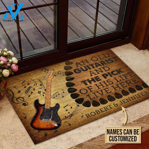 Guitar Old Couple Live Here Custom Doormat | Welcome Mat | House Warming Gift