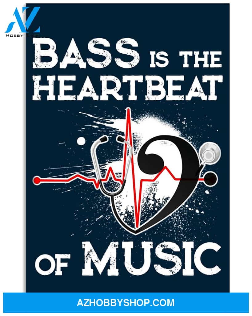 Guitar Poster Bass Guitar In Heartbeat Wall Decor