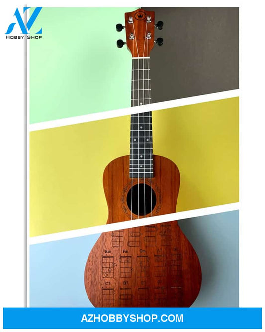 Guitar Poster Colorful Background Ukulele Wall Decor