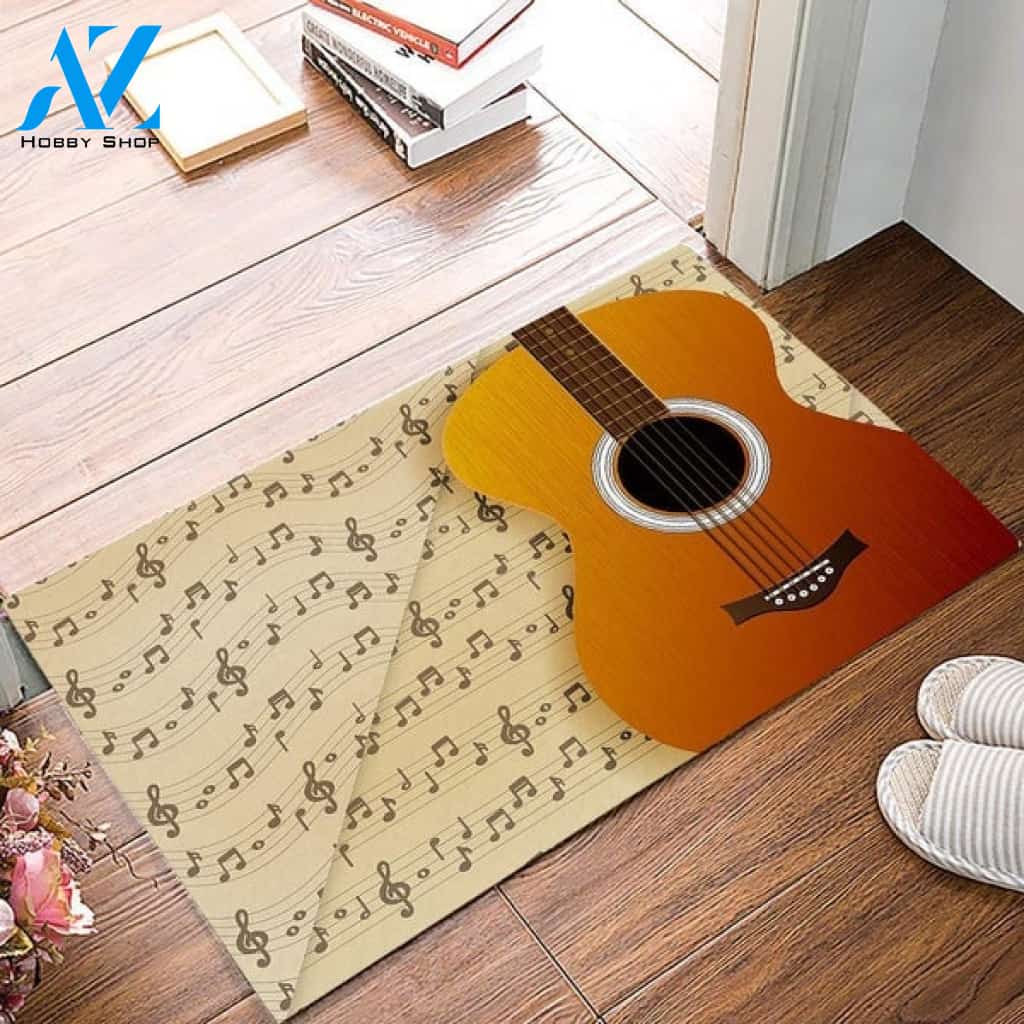 Guitar Sheet Music Note Rug For Entryway Doormat Floor Rug Housewarming Gift Home Living Home Decor Funny Doormat Gift Idea