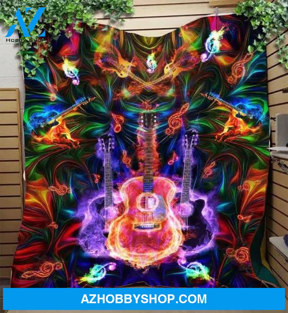 Guitar With Enthusiasm Fleece Blanket Gift For People Home Decor Bedding Couch Sofa Soft And Comfy Cozy