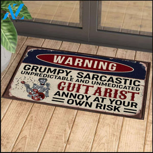 Guitarist Warning Annoy At Your Own Risk Doormat | Welcome Mat | House Warming Gift
