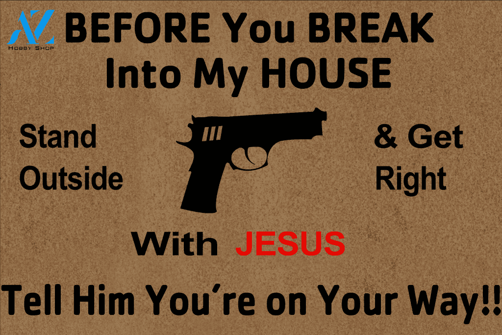 Gun Doormat Before You Break Into My House | Welcome Mat | House Warming Gift