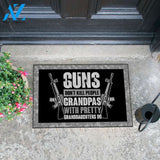 Veteran Doormat, Welcome Rug, Guns Don't Kill Grandpas With Pretty Granddaughters Do Grandpa, Papa, Gift For Dad