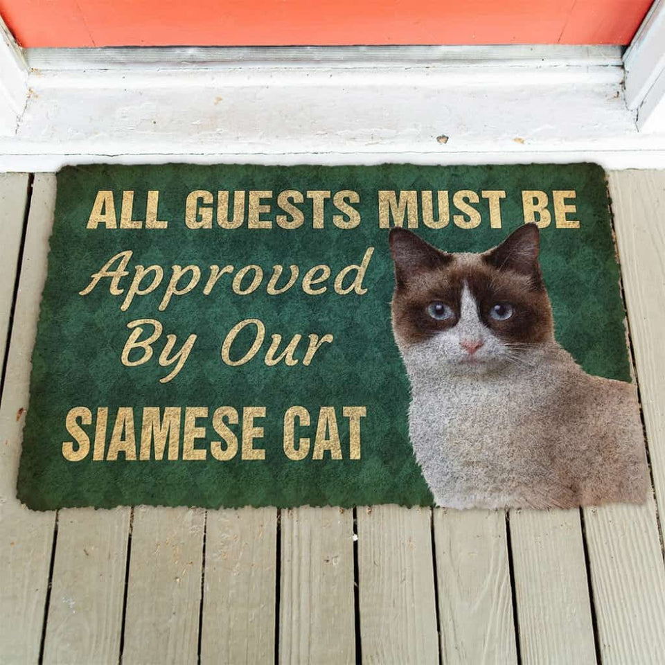 GW29011-  3D Must Be Approved By Our Siamese Cat Custom Doormat