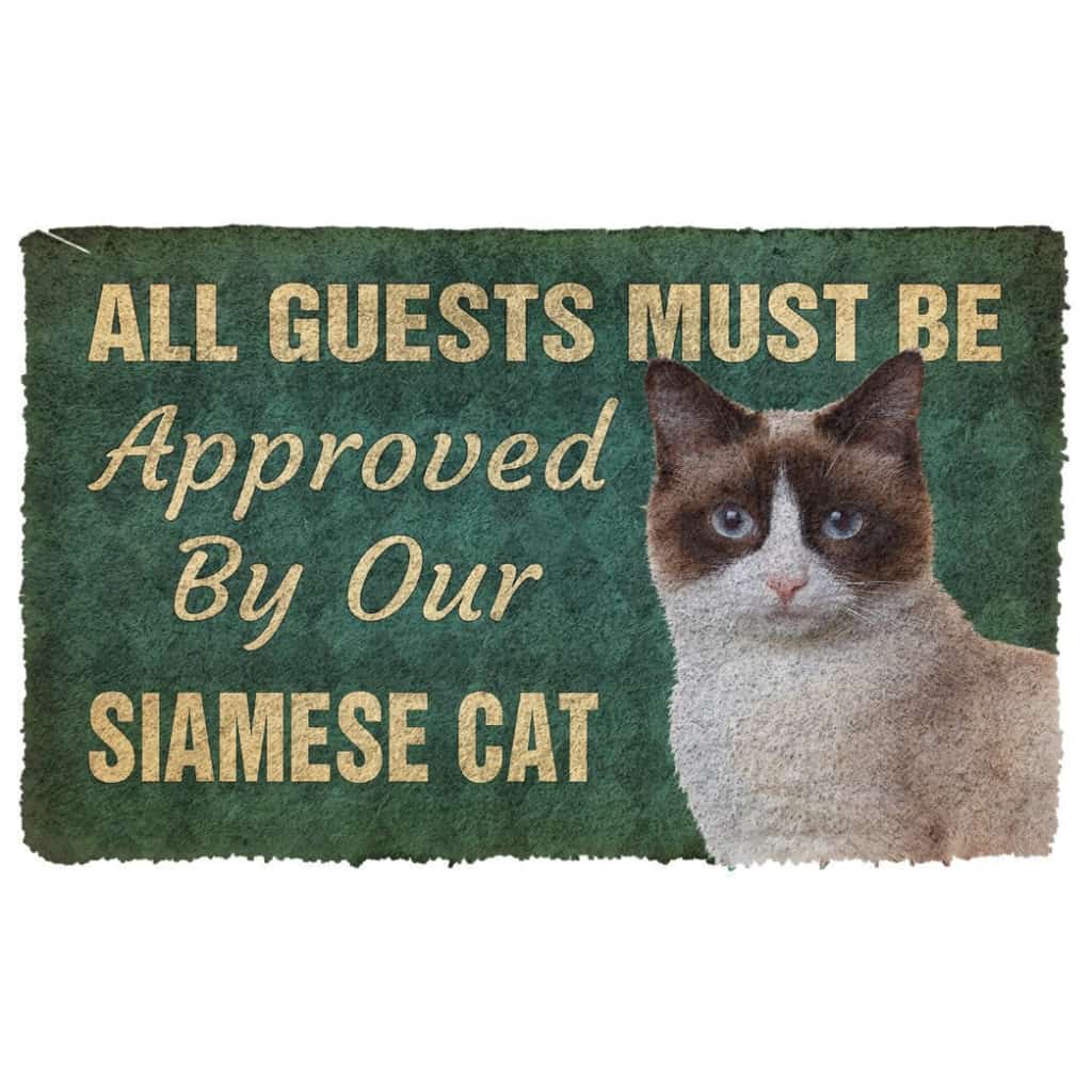 GW29011-  3D Must Be Approved By Our Siamese Cat Custom Doormat
