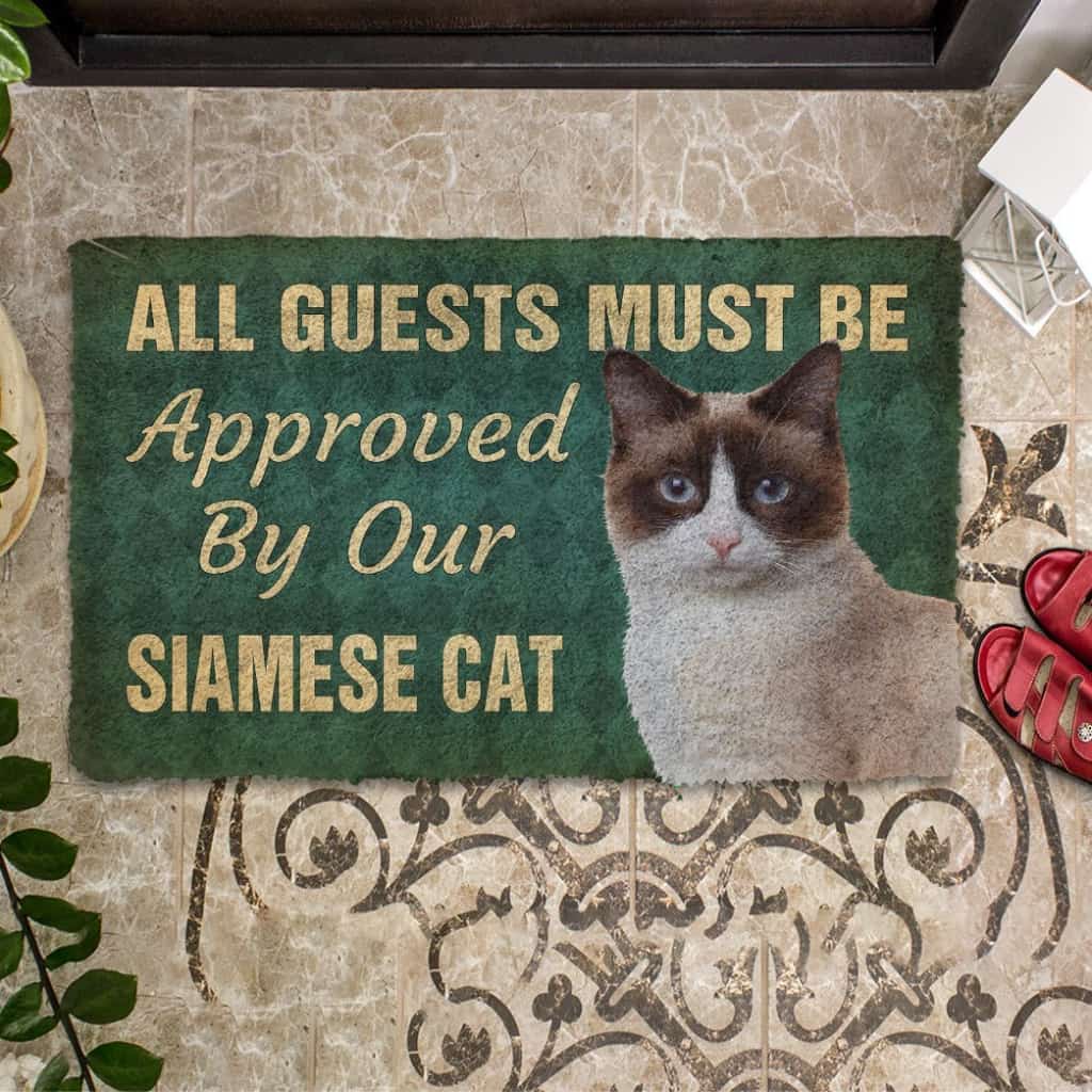 GW29011-  3D Must Be Approved By Our Siamese Cat Custom Doormat