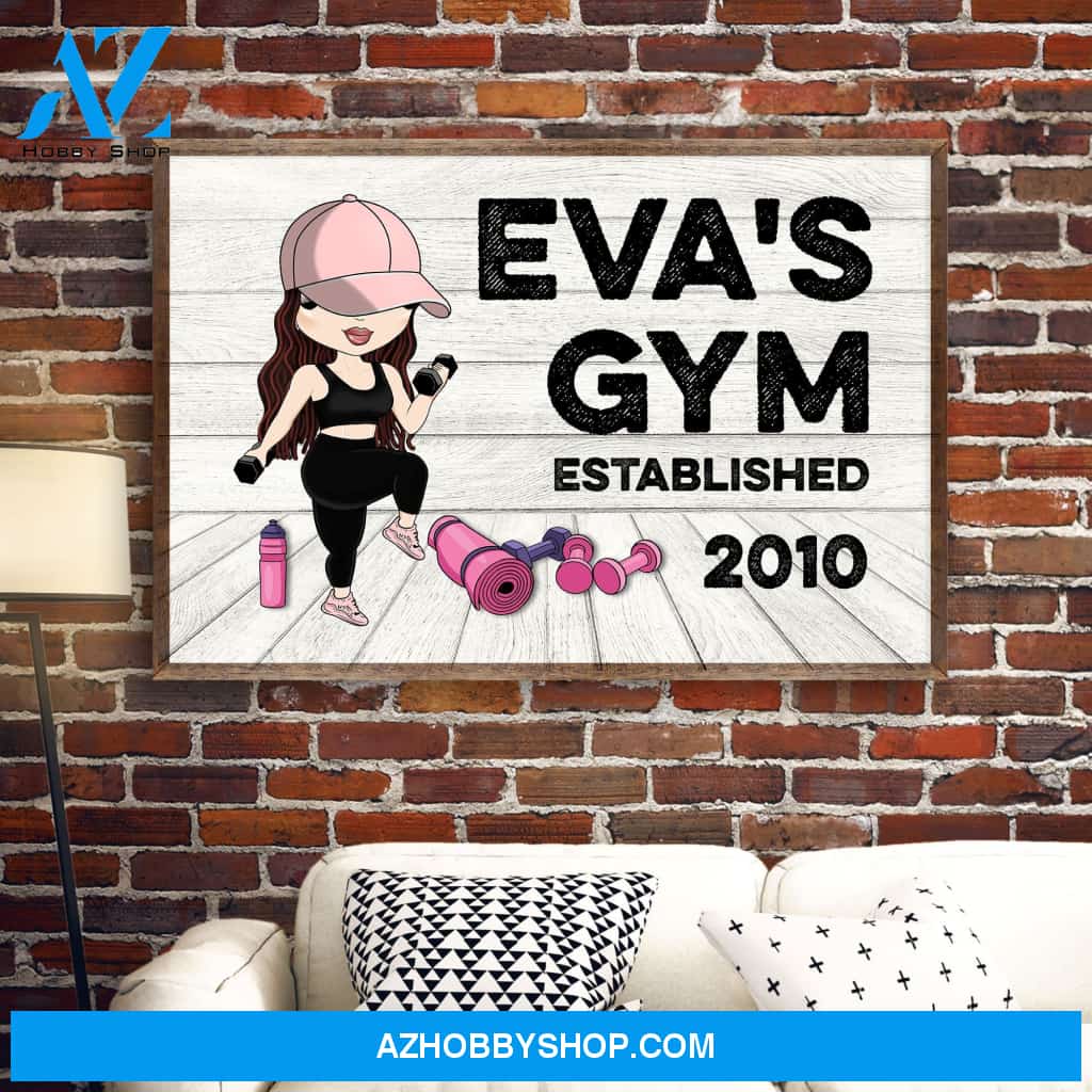 Gym Sign - Personalized Poster/Canvas - Gift For Gymer - Cute Fitness Girl
