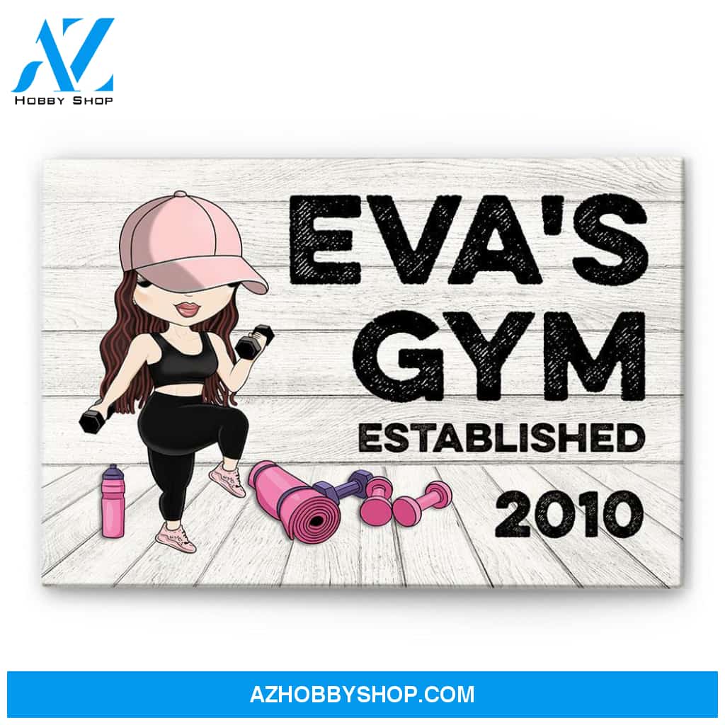 Gym Sign - Personalized Poster/Canvas - Gift For Gymer - Cute Fitness Girl