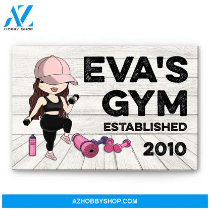 Gym Sign - Personalized Poster/Canvas - Gift For Gymer - Cute Fitness Girl