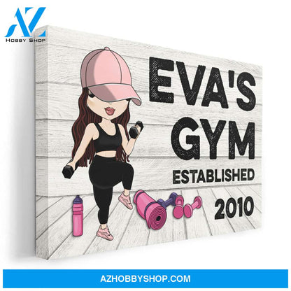 Gym Sign - Personalized Poster/Canvas - Gift For Gymer - Cute Fitness Girl