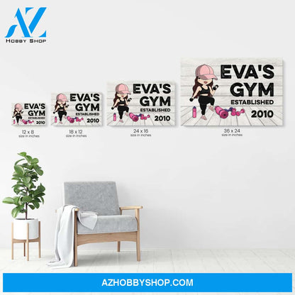 Gym Sign - Personalized Poster/Canvas - Gift For Gymer - Cute Fitness Girl