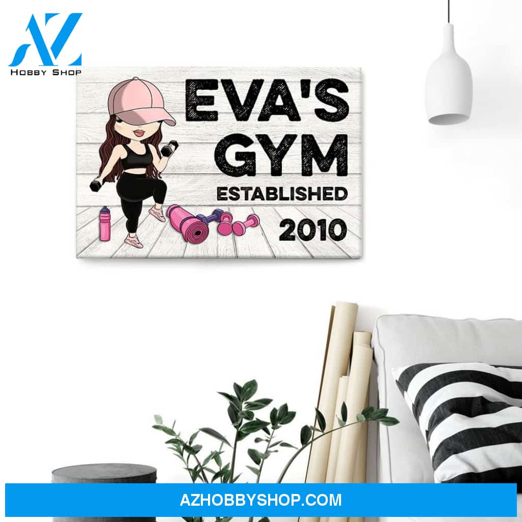 Gym Sign - Personalized Poster/Canvas - Gift For Gymer - Cute Fitness Girl