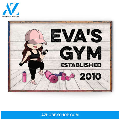 Gym Sign - Personalized Poster/Canvas - Gift For Gymer - Cute Fitness Girl