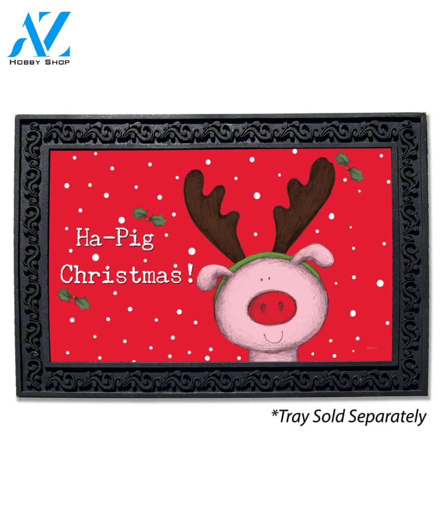 Ha-Pig Christmas Doormat - 18" x 30"