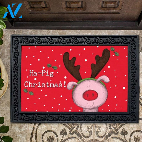 Ha-Pig Christmas Doormat - 18" x 30"