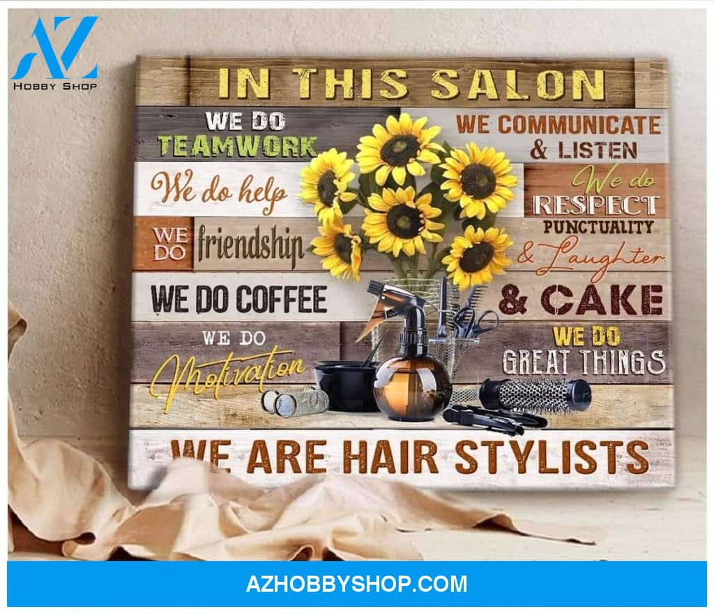 Hair Stylist In This Salon Framed Canvas Wall Art