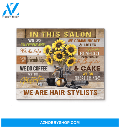 Hair Stylist In This Salon Framed Canvas Wall Art