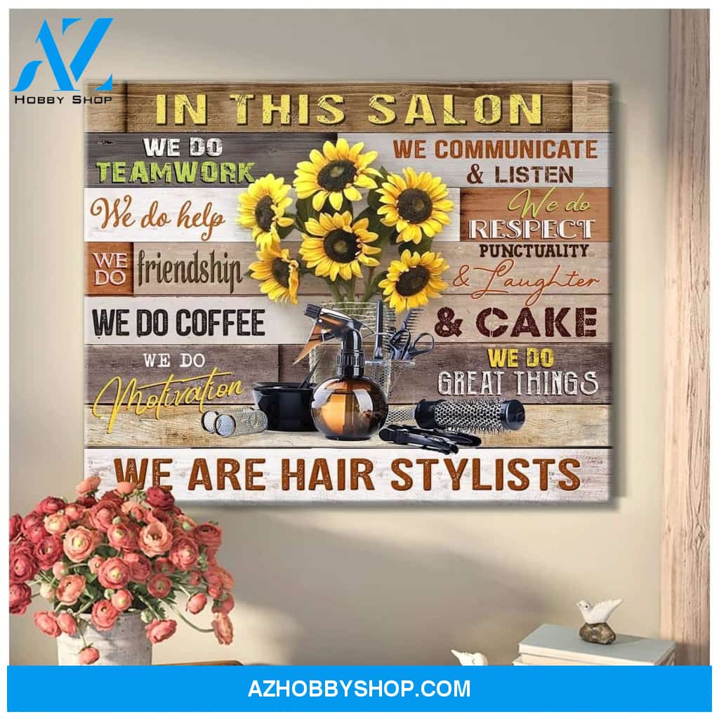 Hair Stylist In This Salon Framed Canvas Wall Art