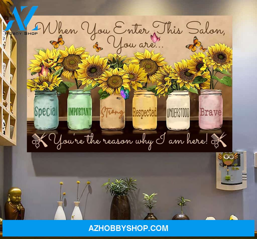 Hair Stylist Sunflower Wall Art Canvas Prints