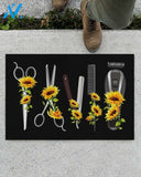 Hairdresser Tools Sunflower Doormat Gift For Hairdresser Birthday Gift Home Decor Warm House Gift Welcome Mat