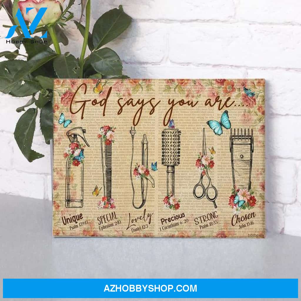 Hairstylist God Says You Are Canvas And Poster, Wall Decor Visual Art