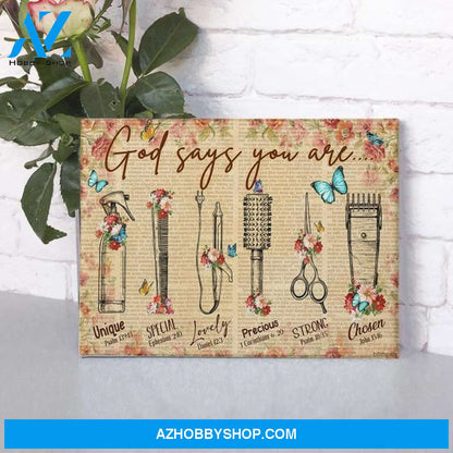 Hairstylist God Says You Are Canvas And Poster, Wall Decor Visual Art