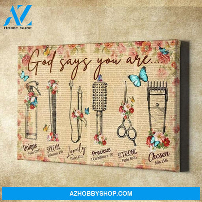 Hairstylist God Says You Are Canvas And Poster, Wall Decor Visual Art