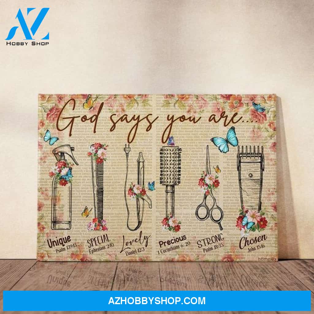 Hairstylist God Says You Are Canvas And Poster, Wall Decor Visual Art