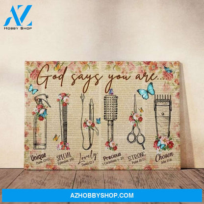 Hairstylist God Says You Are Canvas And Poster, Wall Decor Visual Art