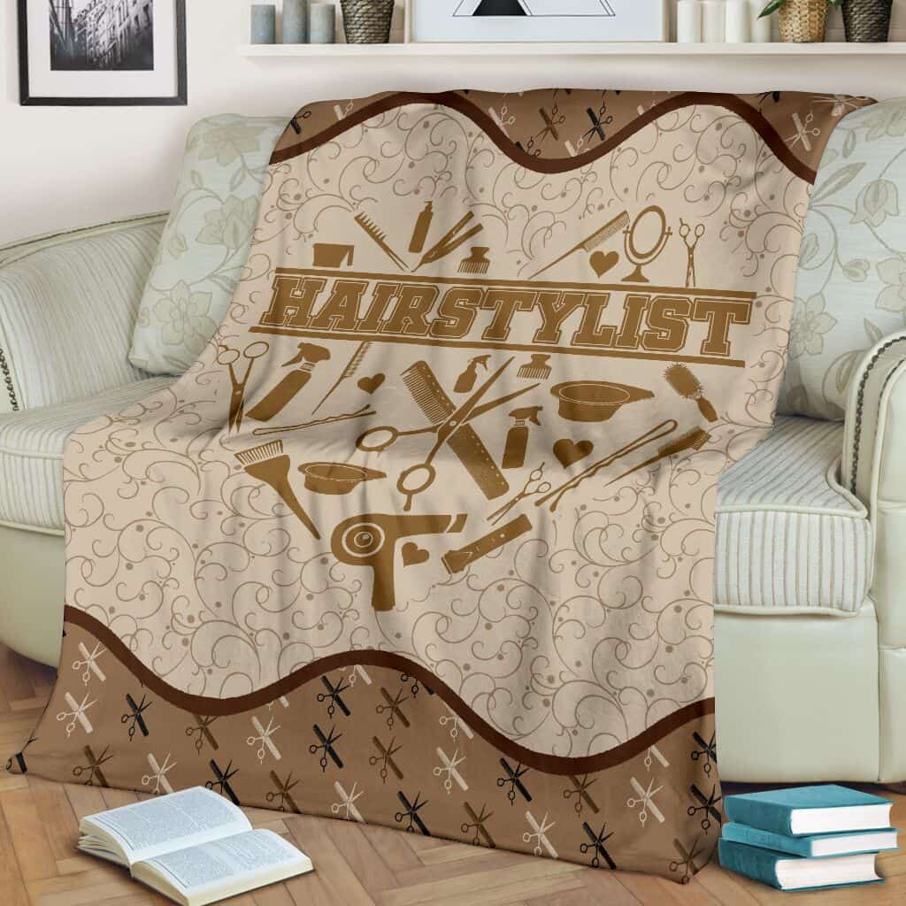 Hairstylist Heart Blanket Gift For Hairstylist Birthday Gift Home Decor Bedding Couch Sofa Soft and Comfy Cozy