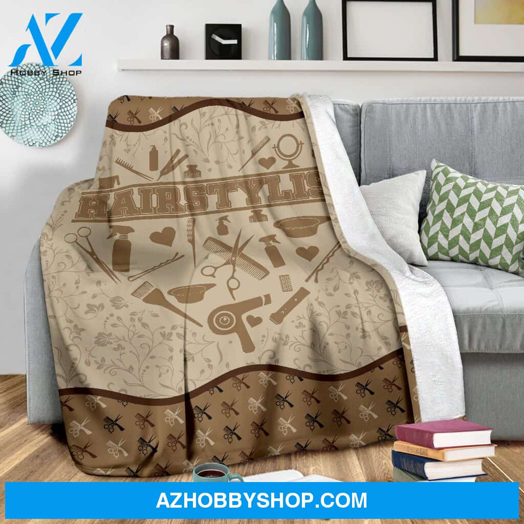 Hairstylist Heart Blanket Gift For Hairstylist Birthday Gift Home Decor Bedding Couch Sofa Soft and Comfy Cozy