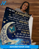 Half Moon To Daughter Wherever Your Journey Fleece Blanket - Gift For Daughter