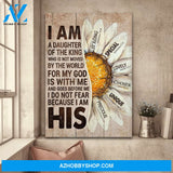 Half of daisy flower - I am daughter of the King - Jesus Portrait Canvas Prints - Wall Art