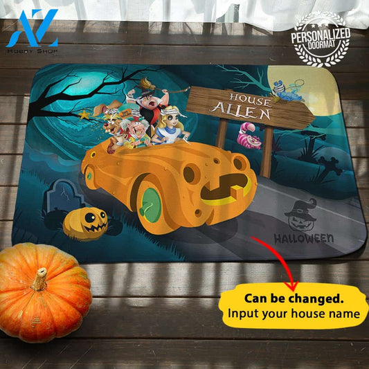Halloween Alice In The Wonderland Personalized Doormat