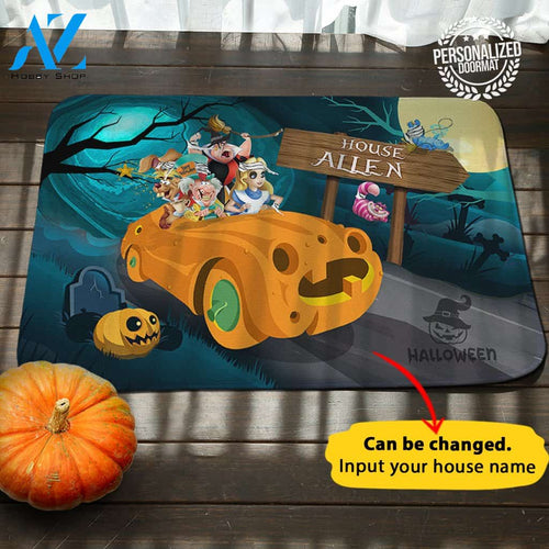 Halloween Alice In The Wonderland Personalized Doormat