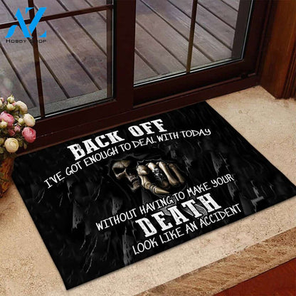 Halloween Back Off Skull I've Got Enough To Deal With Today Doormat Indoor And Outdoor Mat Entrance Rug Sweet Home Decor Housewarming Gift Gift For Friend Family Stem Feminist