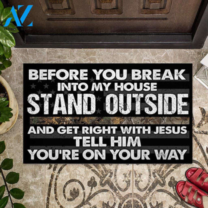 Halloween Before You Break Into My House Doormat Indoor And Outdoor Mat Entrance Rug Sweet Home Decor Housewarming Gift Gift For Friend Family Stem Feminist