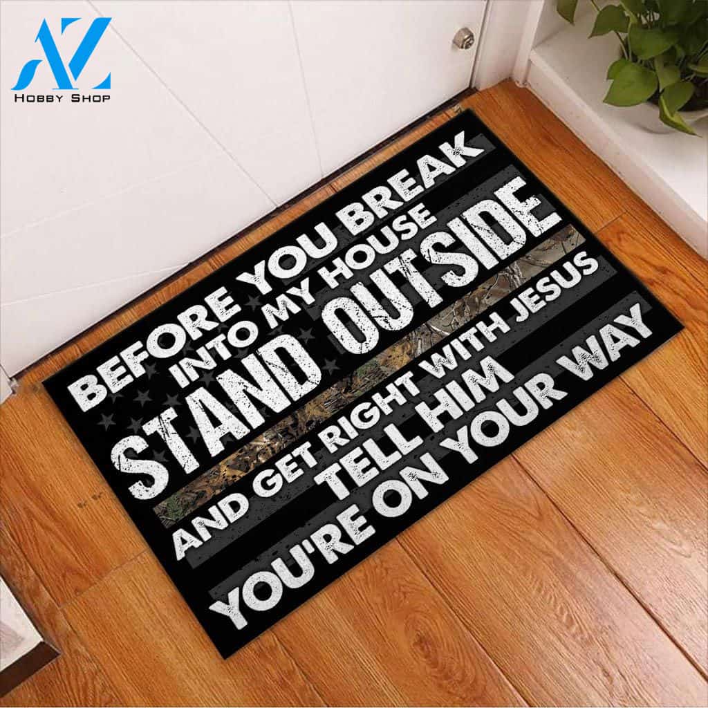 Halloween Before You Break Into My House Doormat Indoor And Outdoor Mat Entrance Rug Sweet Home Decor Housewarming Gift Gift For Friend Family Stem Feminist