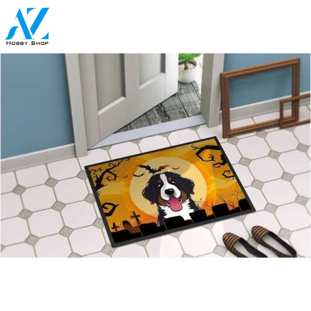 Halloween Bernese Mountain Dog Doormat Welcome Mat Housewarming Gift Home Decor Funny Doormat Gift For Friend Halloween Day Gift