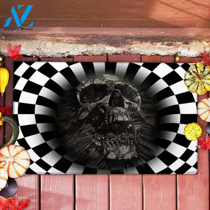 Halloween Black Skull Doormat Indoor And Outdoor Mat Entrance Rug Sweet Home Decor Housewarming Gift Gift For Friend Family Stem Feminist