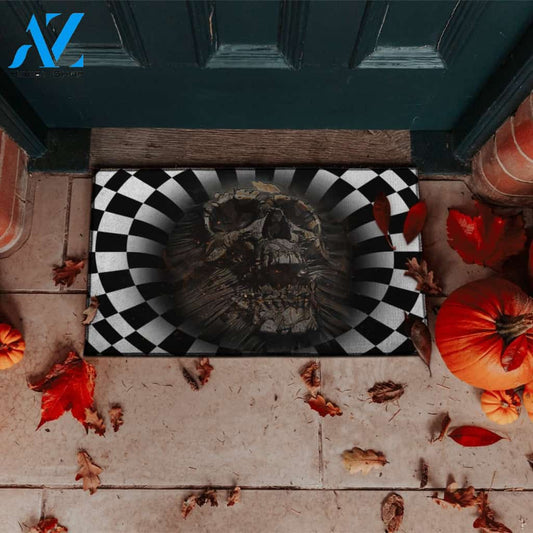 Halloween Black Skull Doormat Indoor And Outdoor Mat Entrance Rug Sweet Home Decor Housewarming Gift Gift For Friend Family Stem Feminist
