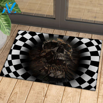 Halloween Black Skull Doormat Indoor And Outdoor Mat Entrance Rug Sweet Home Decor Housewarming Gift Gift For Friend Family Stem Feminist