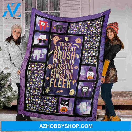 Halloween Blanket, Brush Your Teeth Flossing, Gift Home Decor Bedding Couch Sofa Soft And Comfy Cozy
