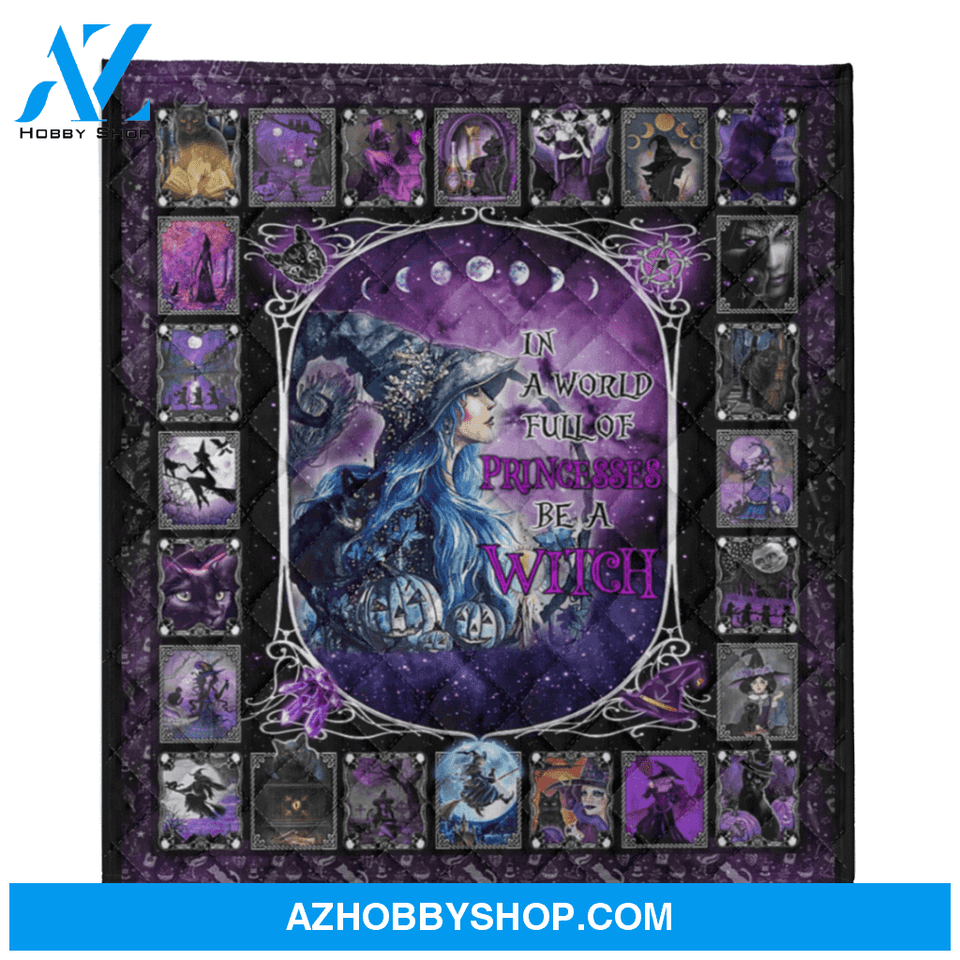 Halloween Blanket, Full Of Princess Be A Witch Fleece Blanket Gift For Family
